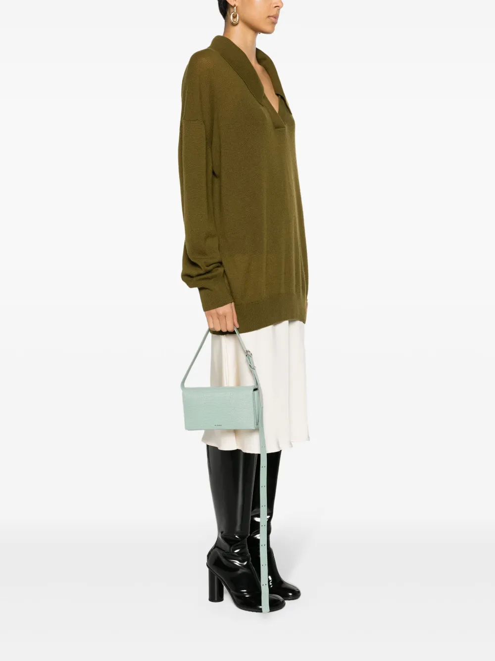 Jil Sander All-Day medium crossbodytas - Groen