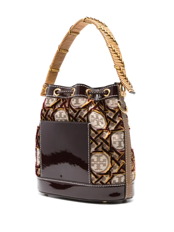 Tory Burch Double T monogram Fil Coup Bucket Bag Farfetch