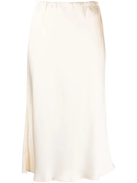 Jil Sander flared satined midi skirt