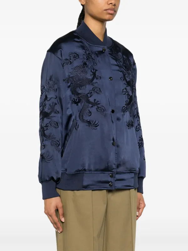 Dragon embroidered bomber jacket cheap