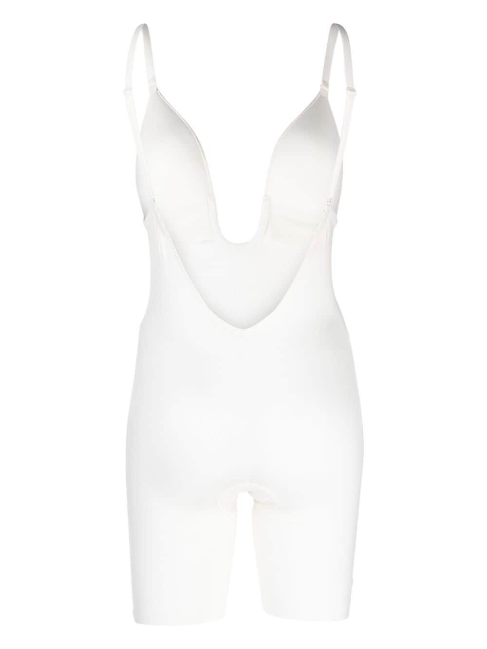 Shop Spanx Suit Your Fancy Plunge Low-back Bodysuit In White