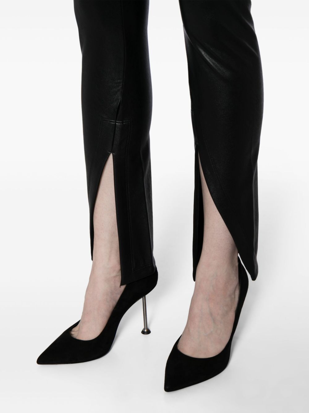 Shop Spanx Leather-like Faux-leather Leggings In Black