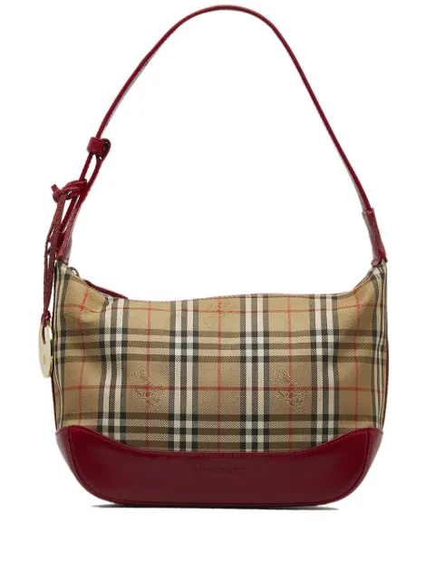 Burberry Pre-Owned Haymarket Check logo charm shoulder bag