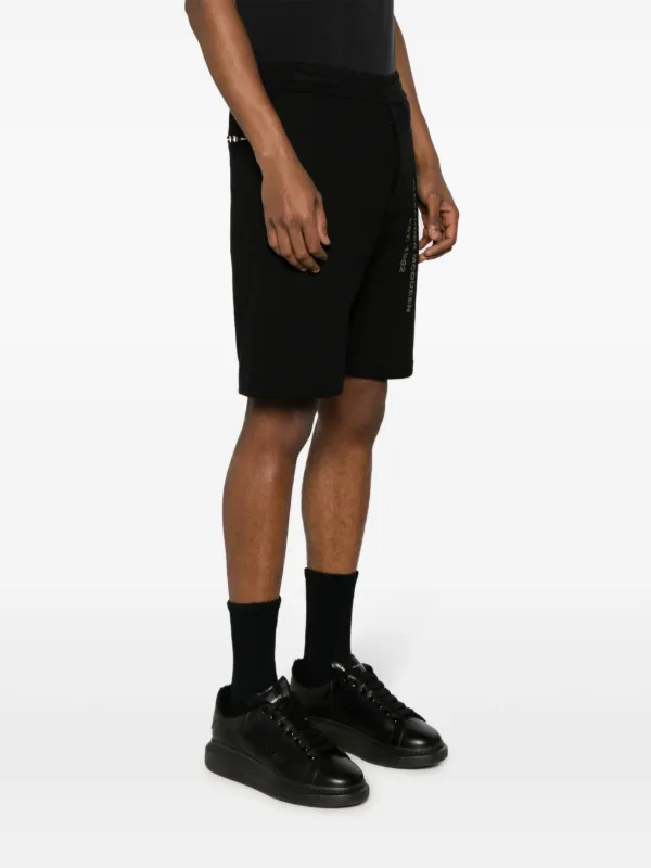 Alexander McQueen logo-print Cotton Shorts | Black | FARFETCH