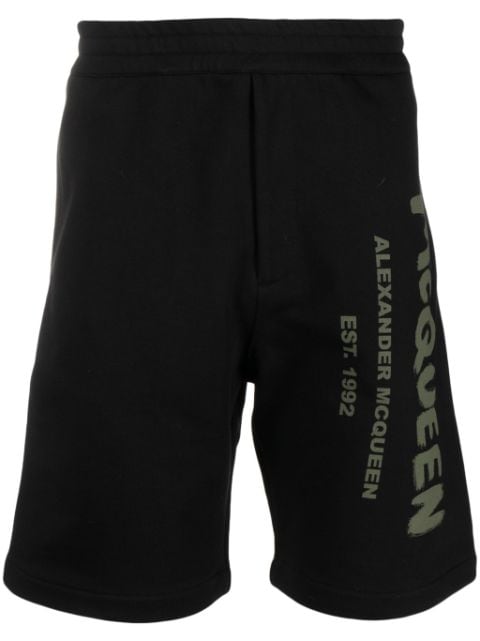 Alexander McQueen logo-print cotton shorts
