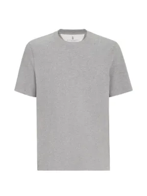 Prada Camiseta De Algodão Com Logo Triangular | Cinza | FARFETCH BR
