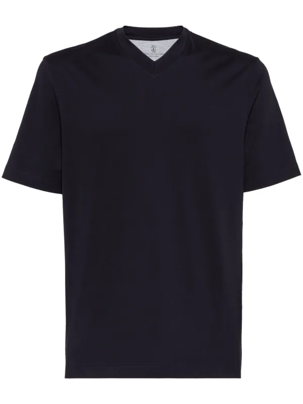 【送料&関税込】Brunello Cucinelli Monile V-neck Black T-shi Brunello Cucinelli Cotton V-Neck T-Shirt | T-Shirts | Harry