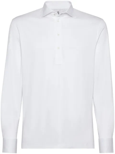 Brunello Cucinelli playera tipo polo con mangas de camisa