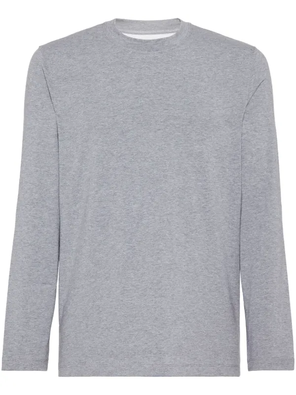 最大15%OFFクーポン Brunello Cucinelli グレー | ロングTシャツ ラウンドネック トップス