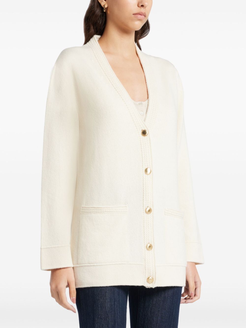 Shop Tom Ford Button-up Cashmere Cardigan In Neutrals