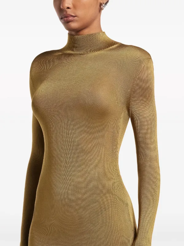 Gold metallic knitted dress deals