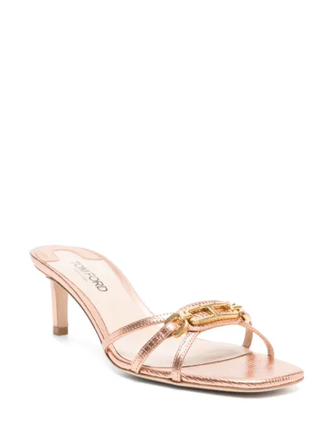 TOM FORD 60mm logo-plaque leather mules W3388LCL232X - 1