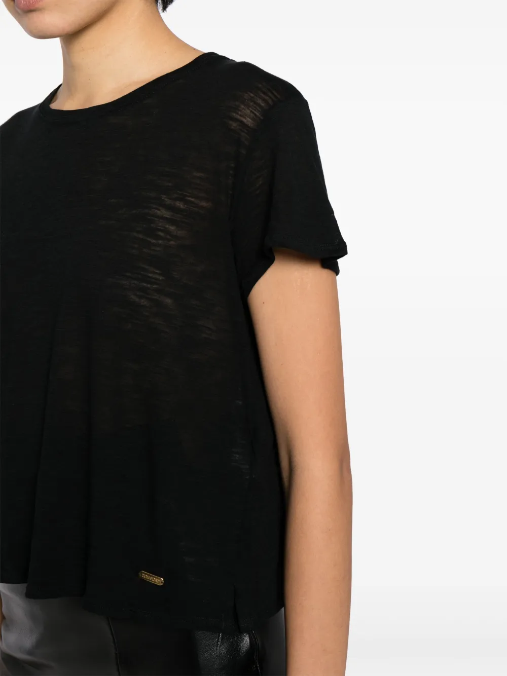 TOM FORD T-shirt met logoplakkaat Zwart