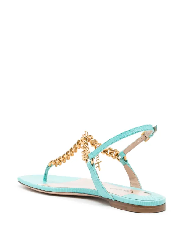 TOM FORD chain trim Flat Sandals Blue FARFETCH CA