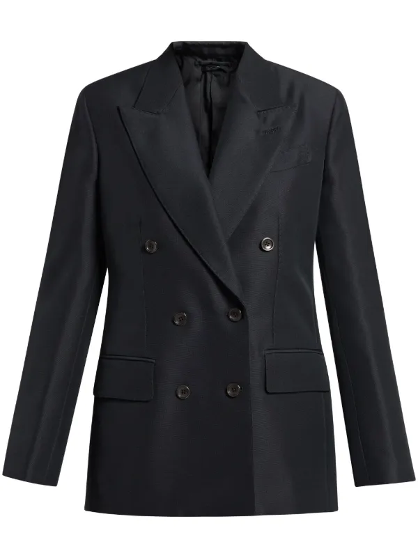 TOM FORD Wallis double breasted Blazer Black FARFETCH AE