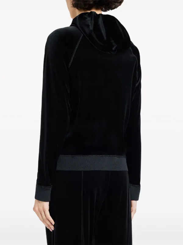 TOM FORD long sleeve velour hoodie women Triacetate Polyester L Black