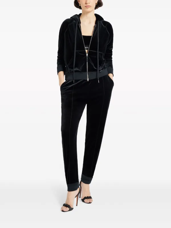 TOM FORD long-sleeve Velour Hoodie | Black | FARFETCH JO