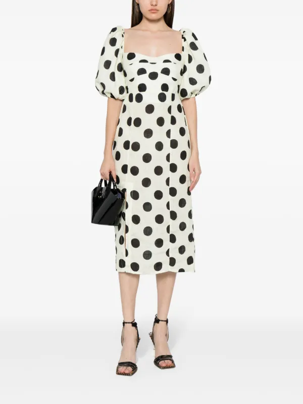 Linen polka dot dress discount