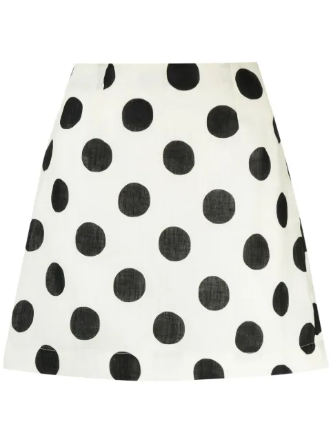 Cala de la Cruz Lulo polka dot-print linen skirt