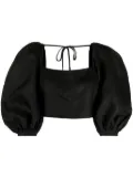 Cala de la Cruz Sami cropped linen blouse - Black
