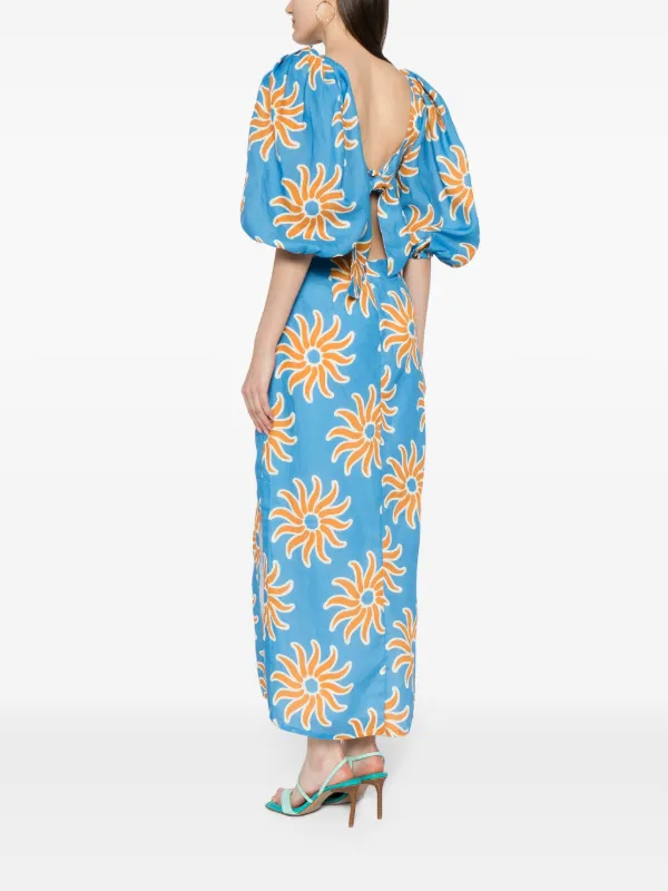 Cala De La Cruz Timbiqui graphic-print Linen Dress | Multicolour | FARFETCH