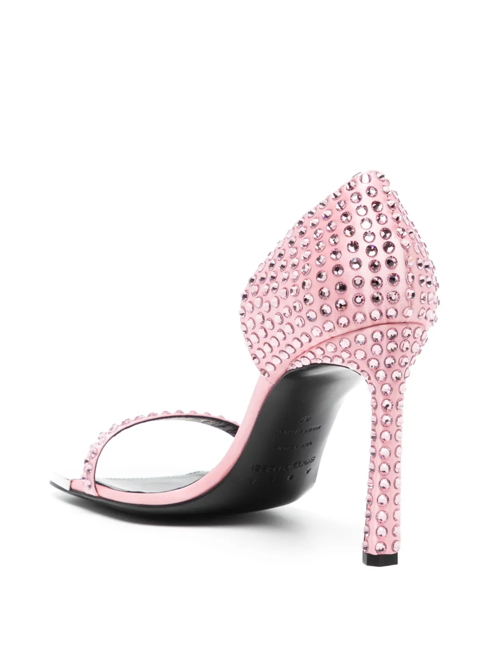 Sergio Rossi 100mm Studded Leather Sandals In Pink