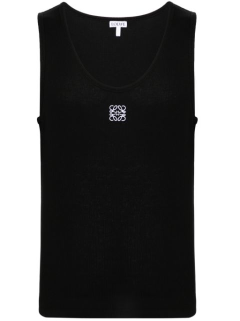 LOEWE Anagram-embroidered ribbed cotton tank top Men