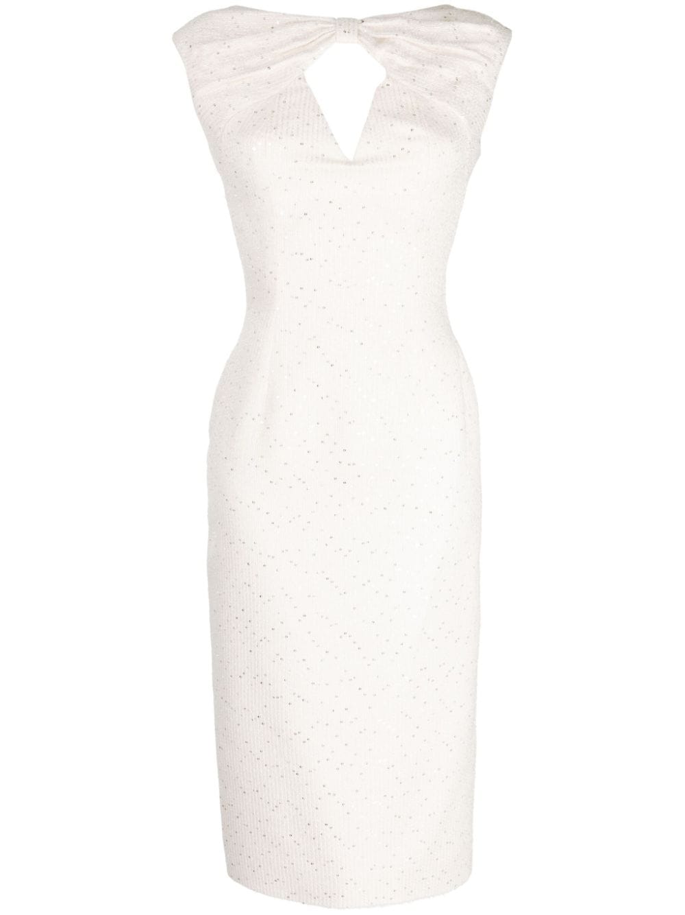 Saiid Kobeisy Sequin-embellished Tweed Midi Dress In White