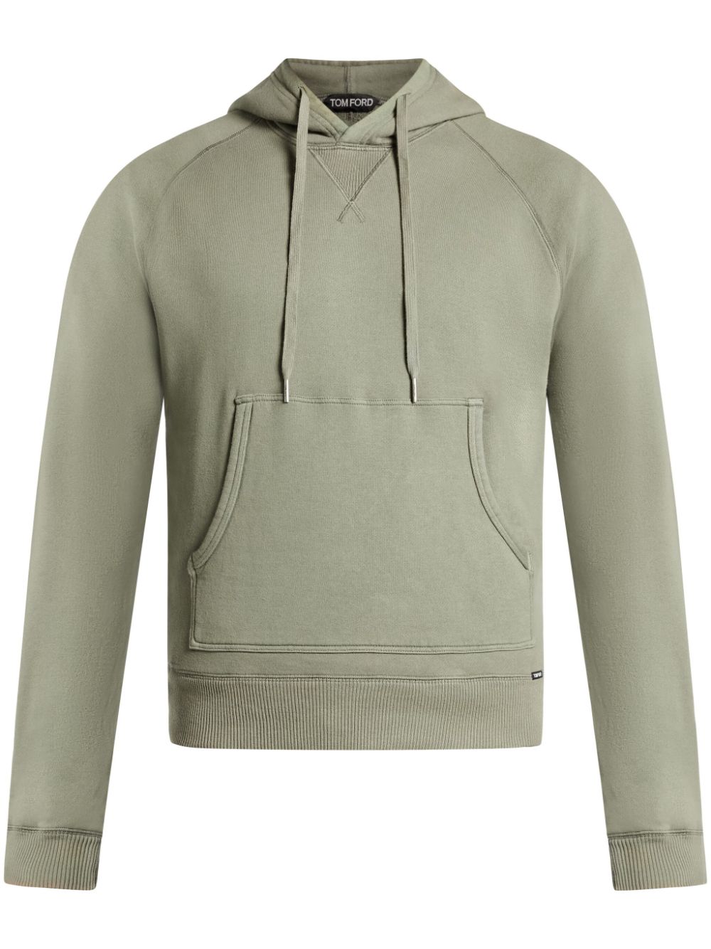 Tom Ford Logo-appliqué Cotton Hoodie In Green
