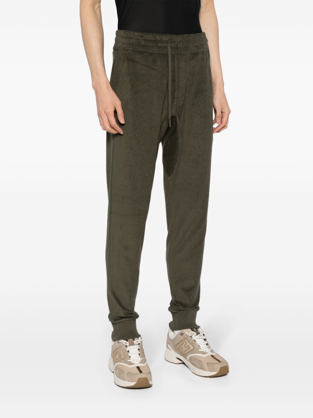 Shop Tom Ford Drawstring-waist Track Pants In Green