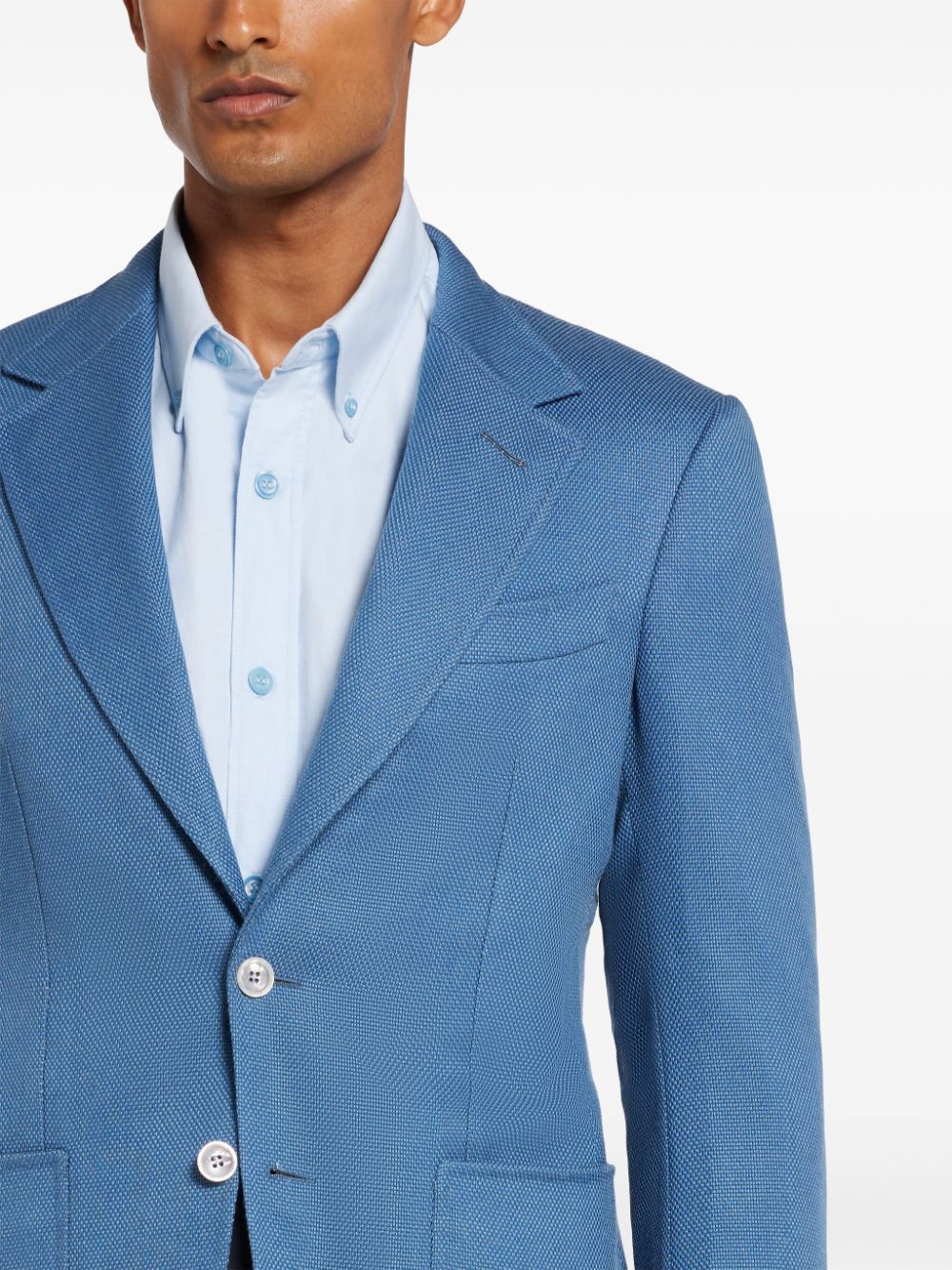 Shop Tom Ford Twill-weave Single-breasted Blazer In Blau