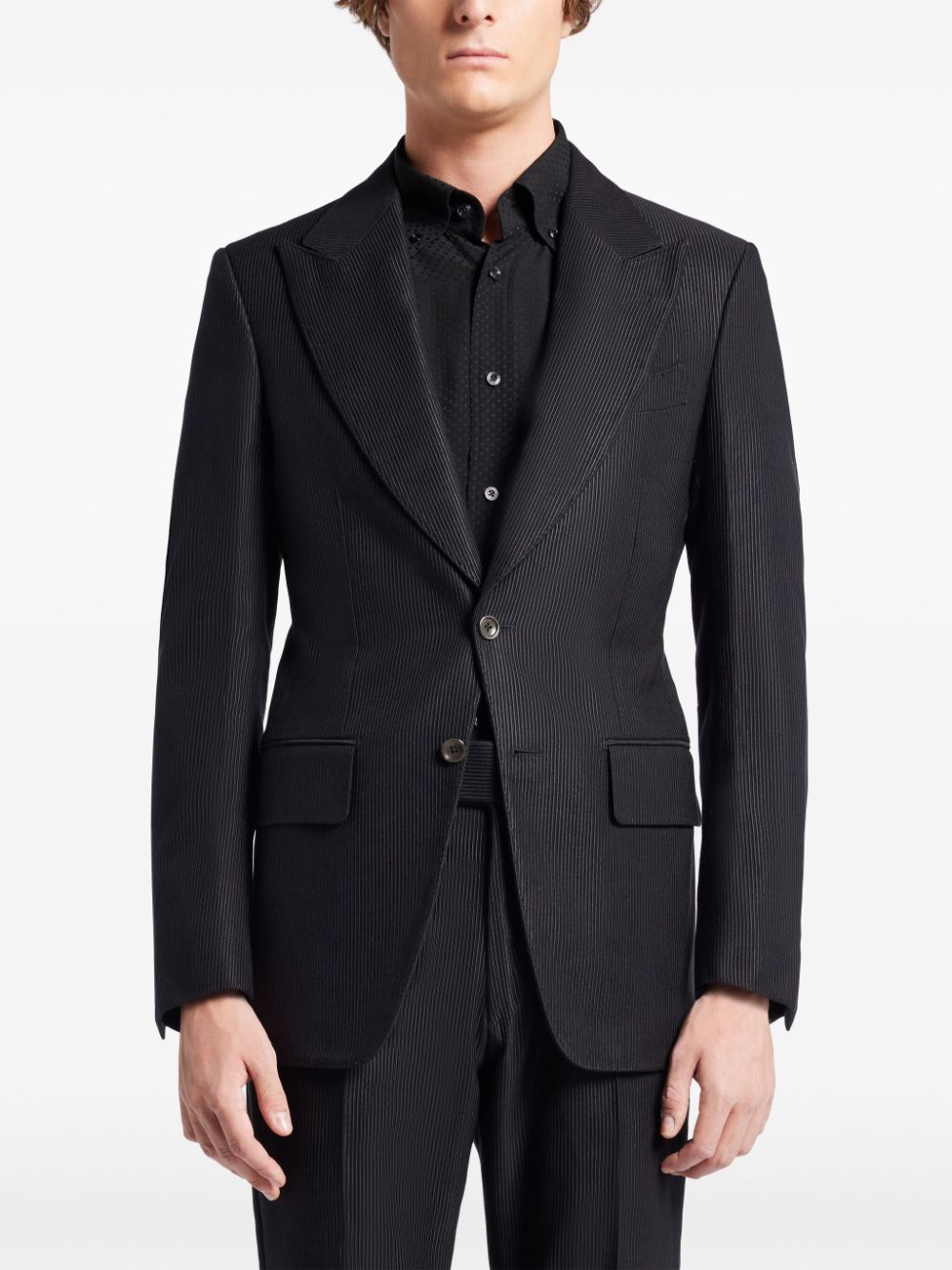 Shop Tom Ford Single-breasted Corduroy Blazer In Black