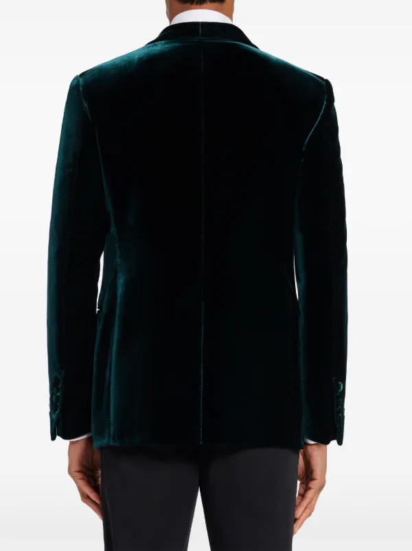 TOM FORD single-breasted Velvet Blazer | Green | FARFETCH JO