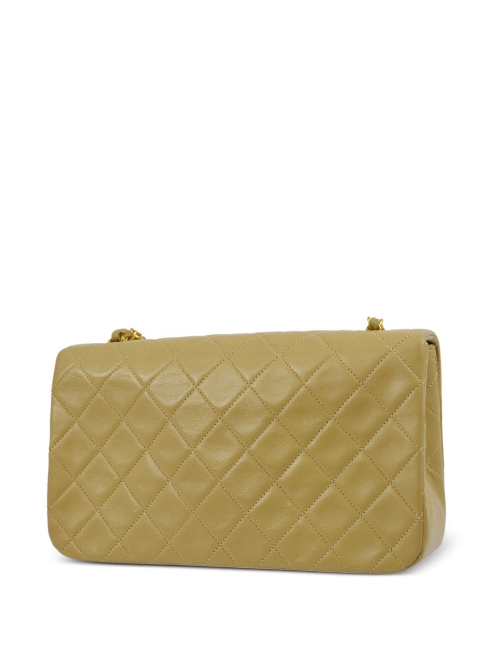 Pre-owned Chanel 1990 Full Flap Shoulder Bag In Yellow