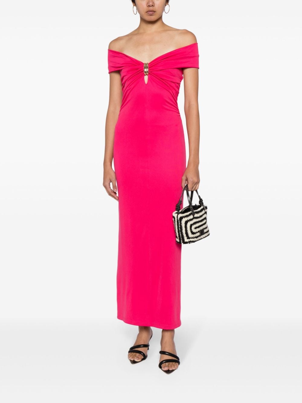 Shop Acler Alberton Off-shoulder Maxi Dress In Pink