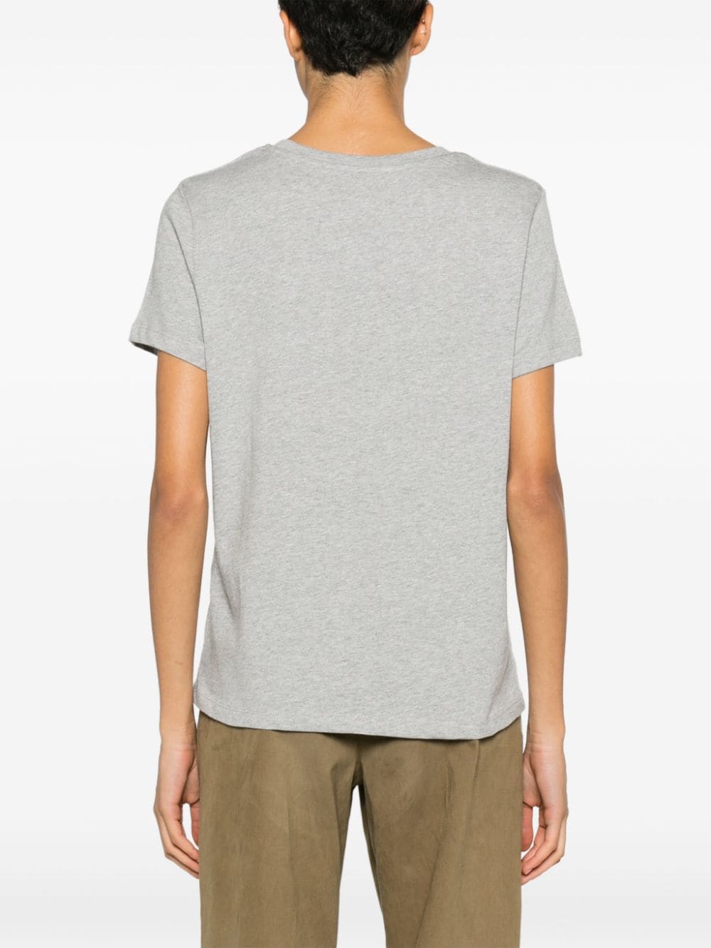 Shop Apc Flocked-logo Cotton T-shirt In Grey