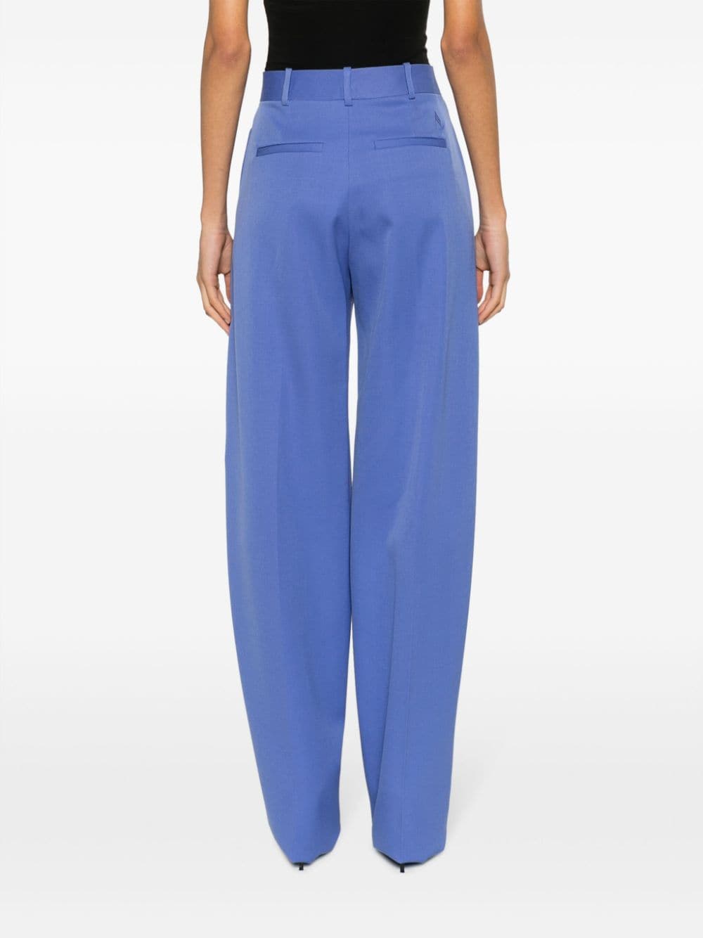 Shop Attico Tailored Wool Trousers In Blue
