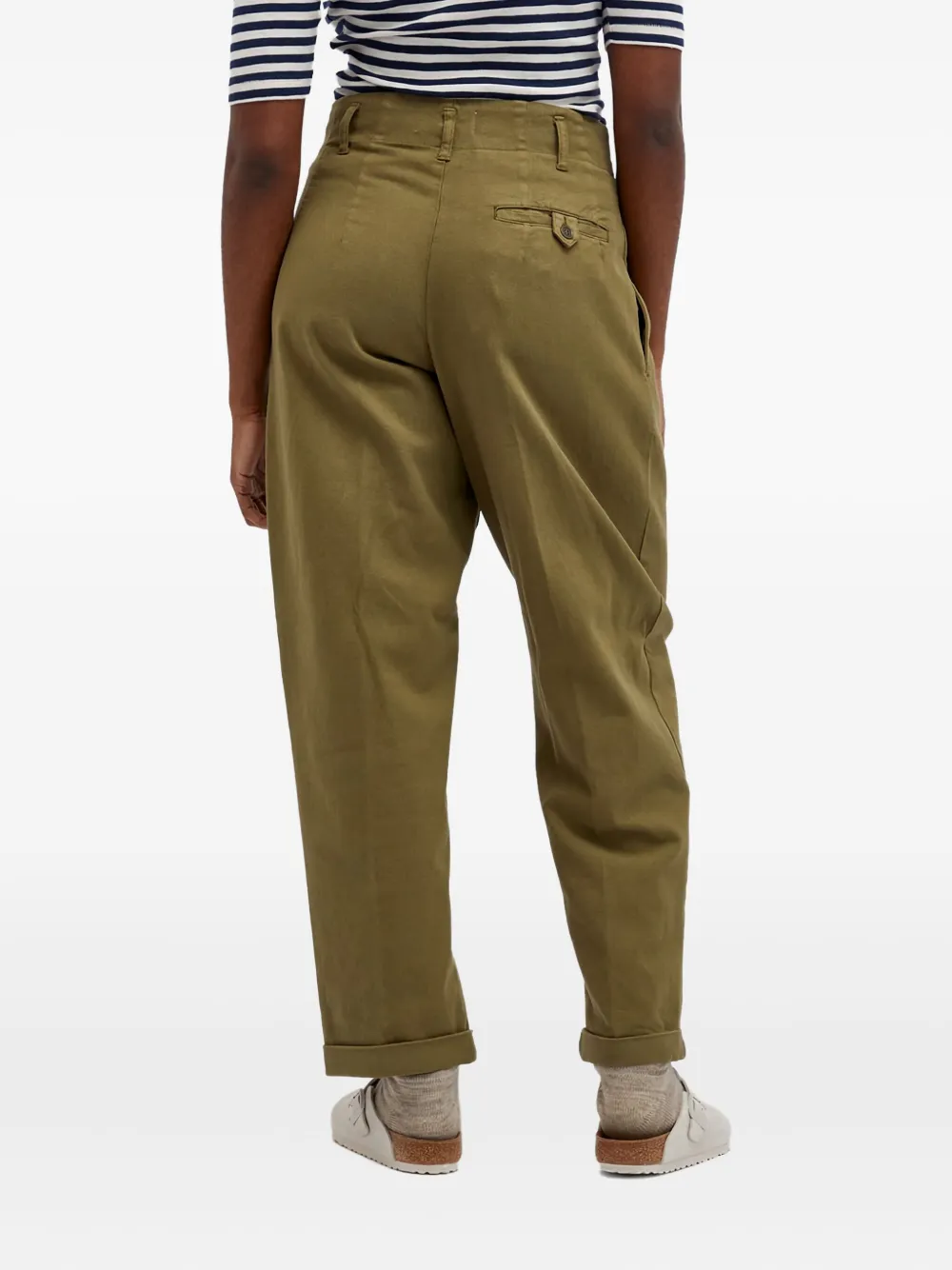 Ymc You Must Create Pleated-front Trousers In Green