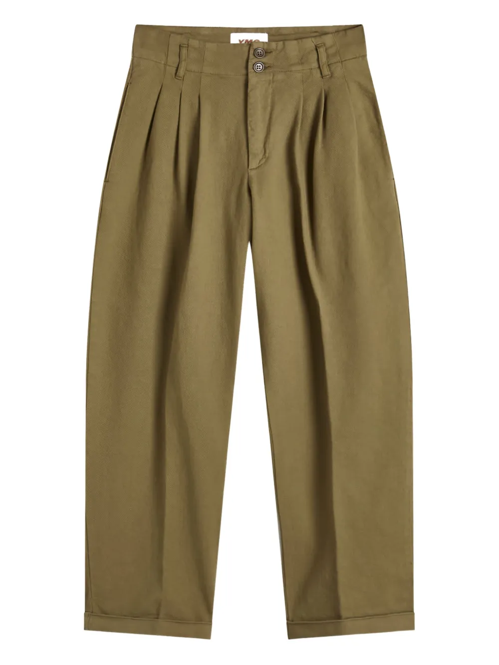 Ymc You Must Create Pleated-front Trousers In Green