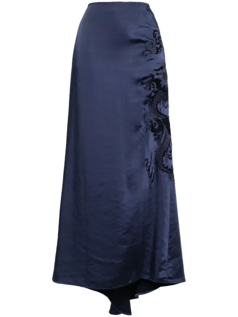 P.A.R.O.S.H. dragon-embroidered maxi skirt