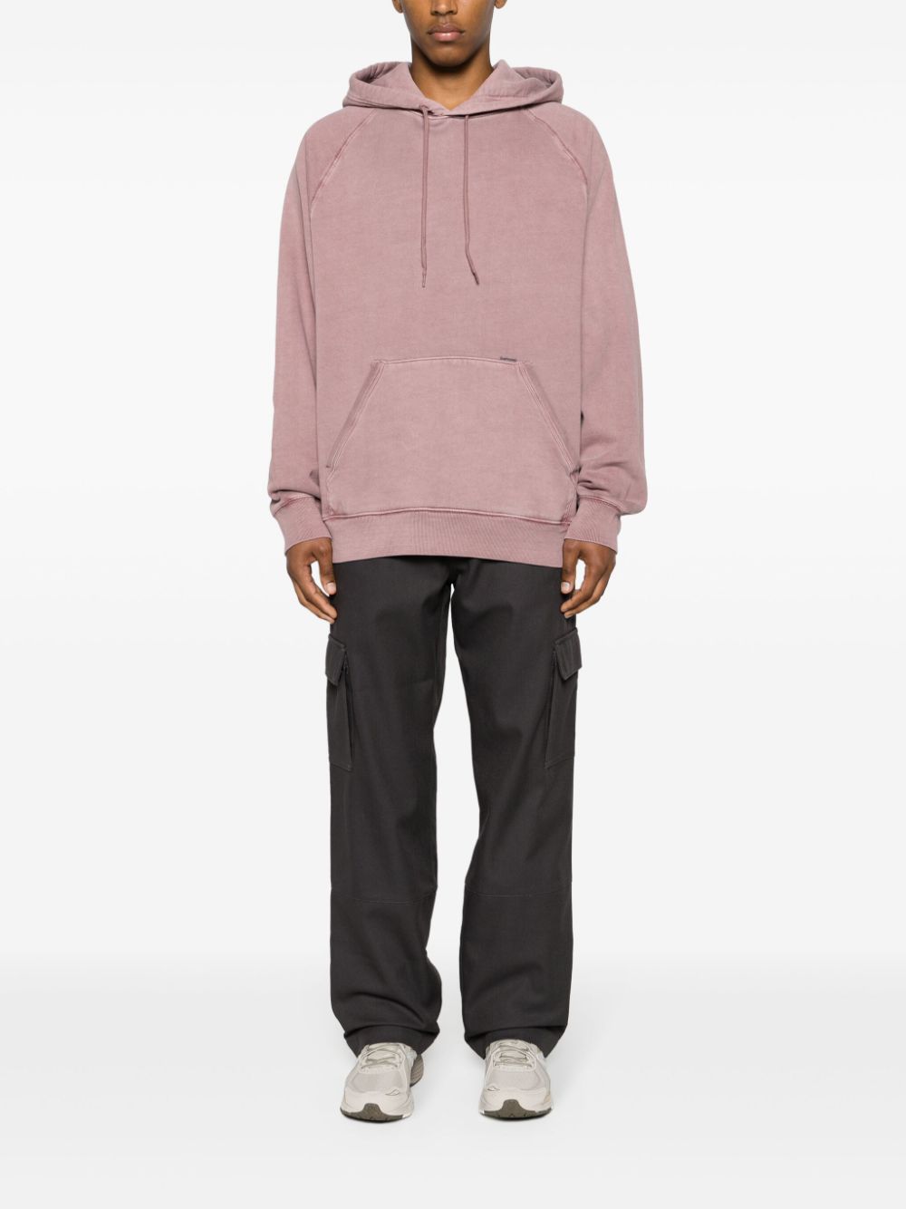 Shop Carhartt Faded-effect Cotton Hoodie In Pink