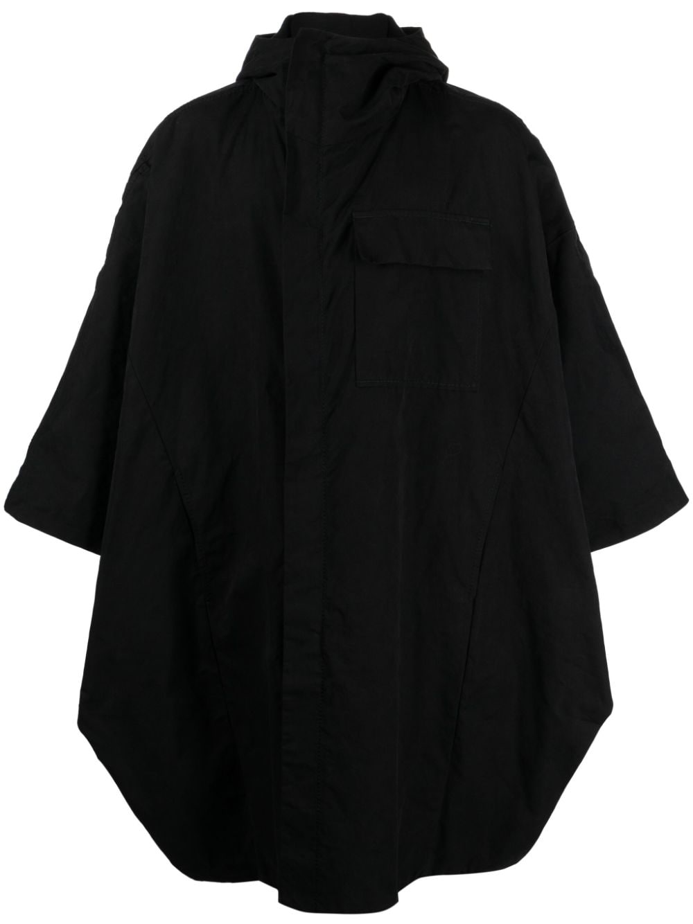 Transit High-neck Virgin-wool Cape In Black
