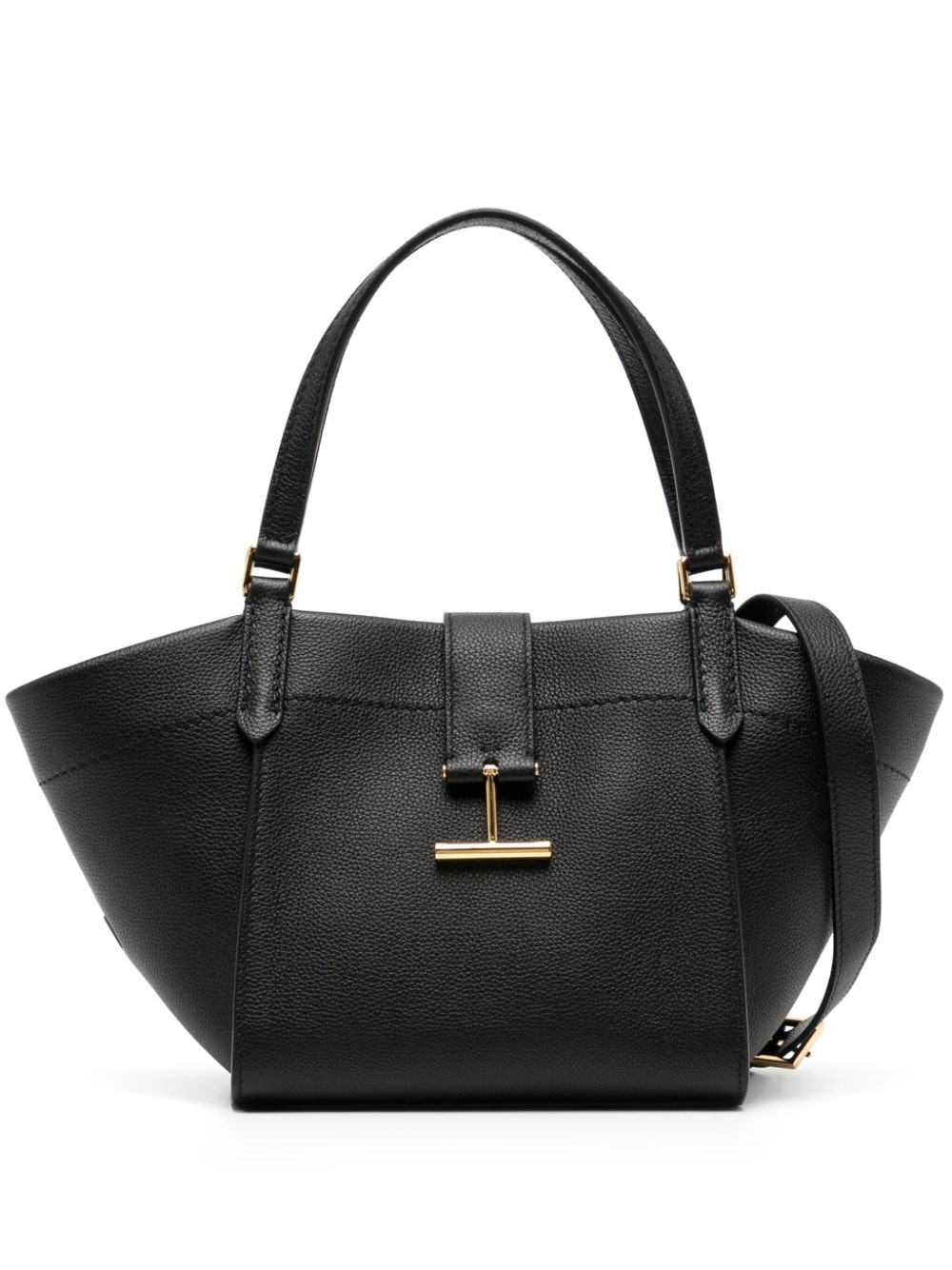 Shop Tom Ford Tara Leather Tote Bag In 黑色