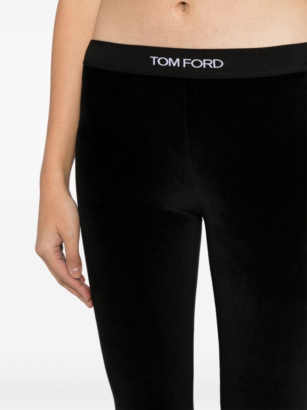 Shop Tom Ford Logo-waist Leggings In 黑色