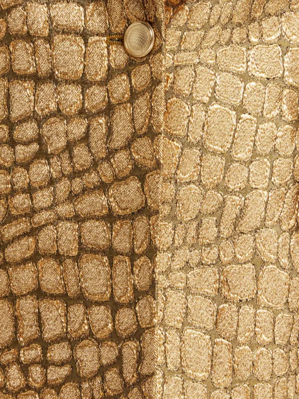 TOM FORD snakeskin-effect Woven Blazer | Gold | FARFETCH