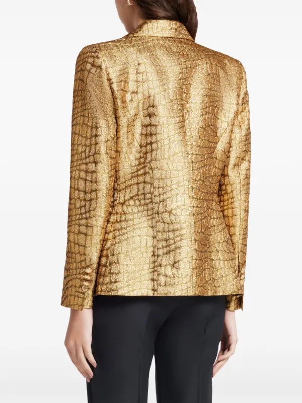 TOM FORD snakeskin-effect Woven Blazer Gold FARFETCH PH