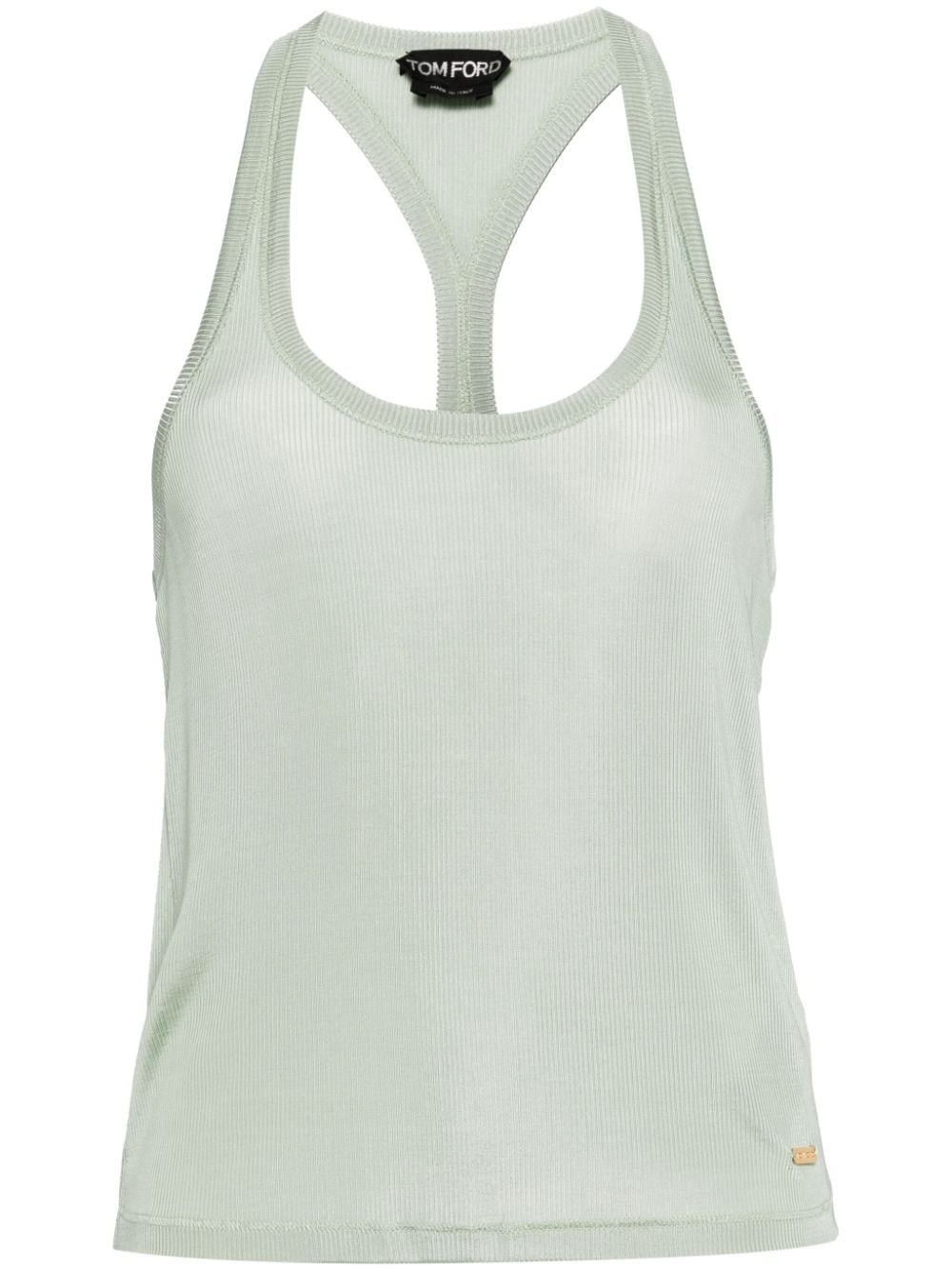 Shop Tom Ford Ribbed Tank Top In Green