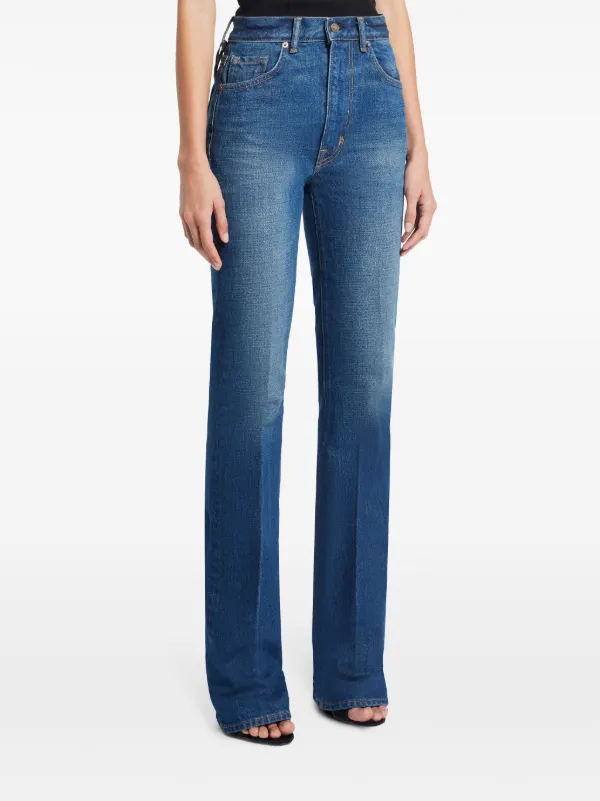 【関税込み】tom ford STONE WASHED DENIM FLARE' JEANS TOM FORD Stonewashed Flared Jeans | Blue | FARFETCH JO