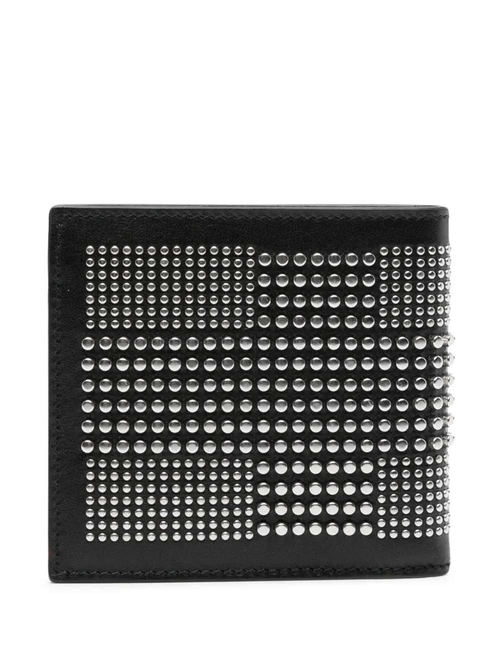 Shop Alexander Mcqueen Studded Bi-fold Leather Wallet In Black