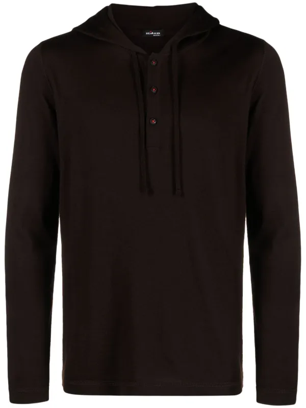 Fine knit hooded jumper store
